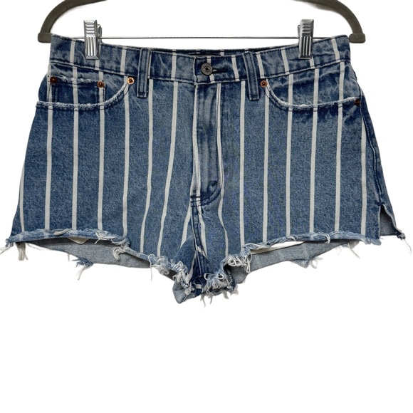 {Abercrombie & Fitch} "Annie High Rise Short" Cutoff No Stretch Denim Shorts - Picture 4 of 4